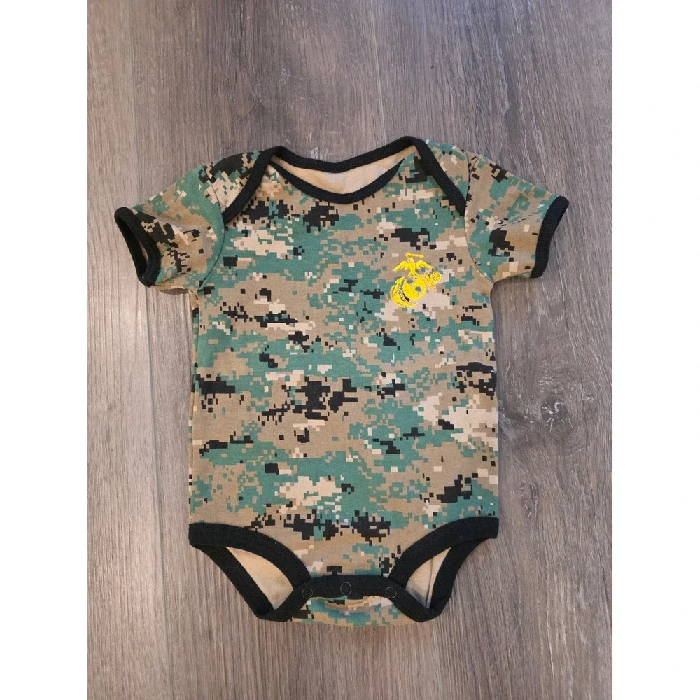 NWOT Marines Camo Infant Size 9-12 months 100%‎ Cotton Bodysuit